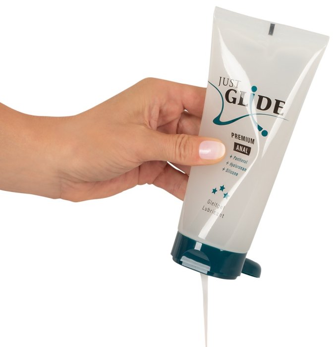 Lubrifiant Just Glide Premium Anal, cu silicon si acid hialuronic, 200 ml - culoare si material