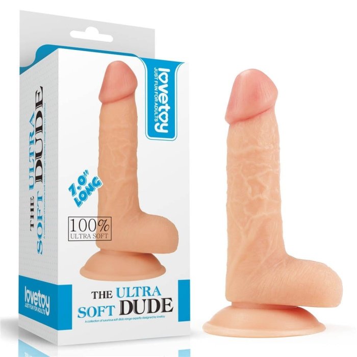 Dildo Realistic Lovetoy "Ultra Soft Seth" 18 cm - Natural - vedere frontala