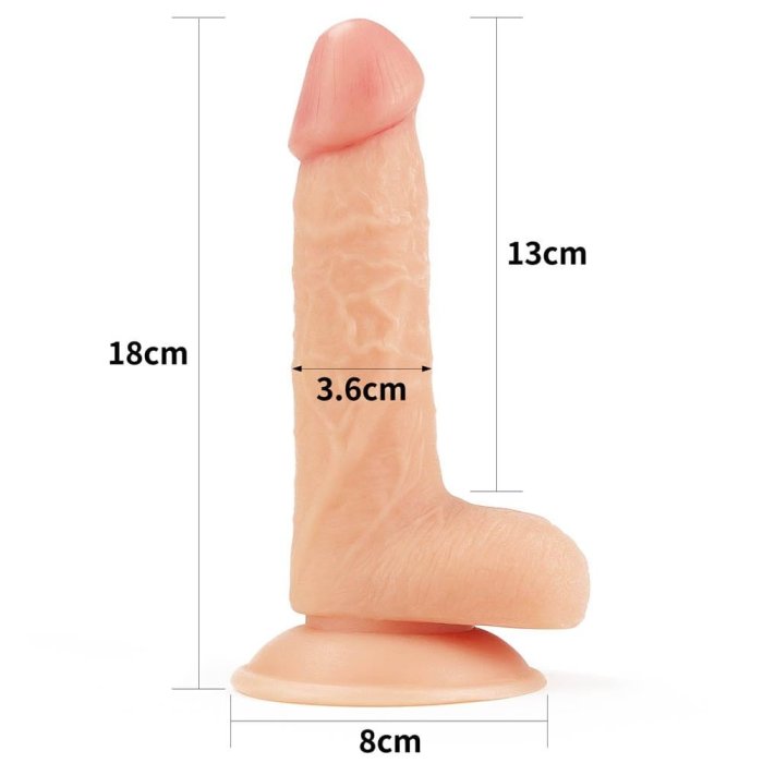 Dildo Realistic Lovetoy "Ultra Soft Seth" 18 cm - Natural - culoare si material