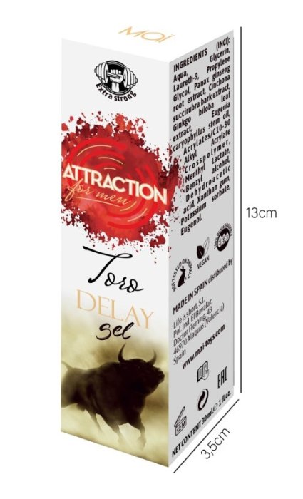 Gel Intarziere Attraction "Toro Extra Strong" 30 ml##