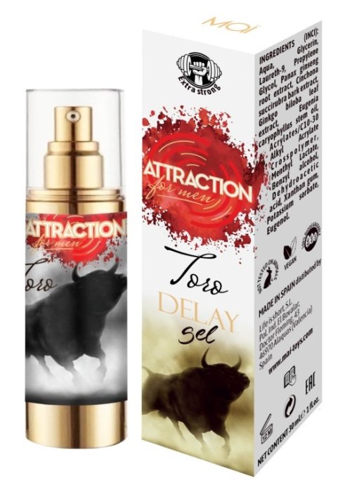 Gel Intarziere Attraction "Toro Extra Strong" 30 ml##