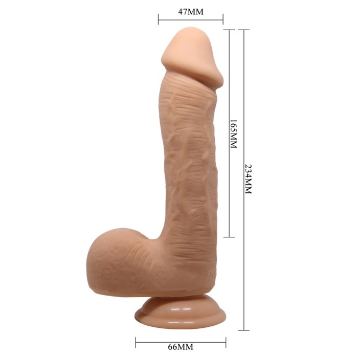 Dildo XXL Realistic cu scrot si ventuza, Beautiful Johnson, [ 24 cm x 4,7 cm ] - detaliu design