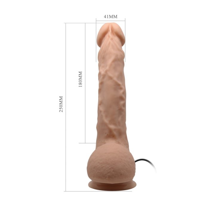 Vibrator XXL Realistic cu scrot si ventuza, Beautiful Jason, [ 25 m x 4,1 cm ] - culoare si material