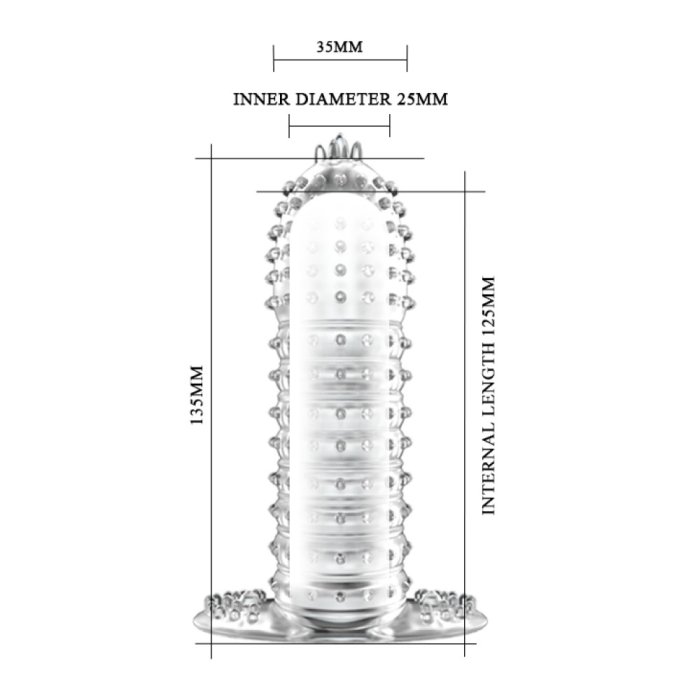 Prelungitor Penis Lybaile »Penis Sleeve Clear« 13,5 cm - dimensiuni complete