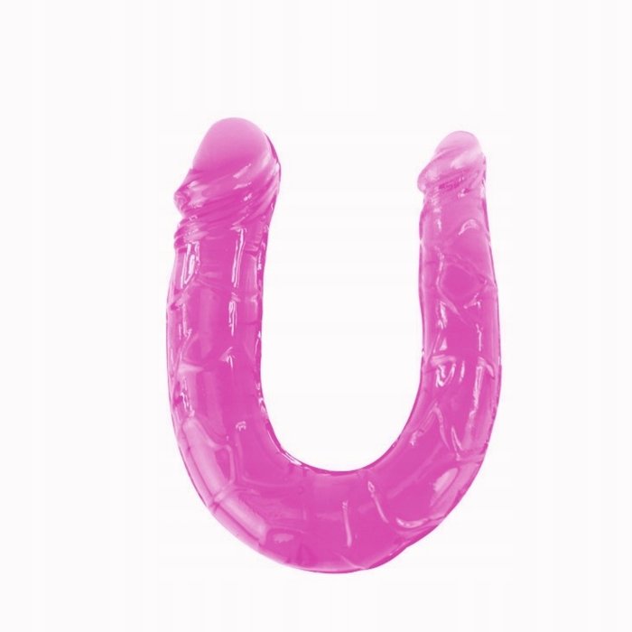Dildo Dublu Baile "Double Dong" 30 cm - Violet - dimensiuni complete