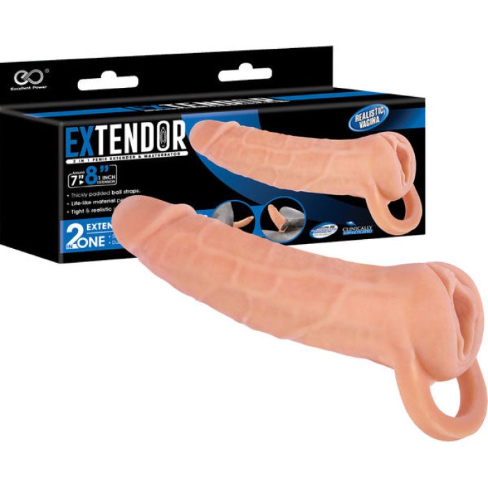 Extendor Prelungitor Penis si Masturbator, 2 in 1, [21cm] - dimensiuni complete