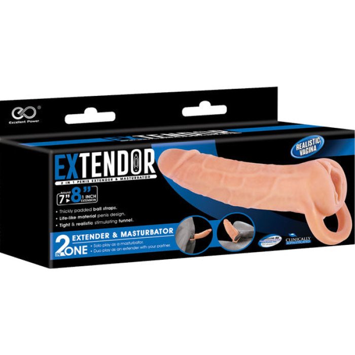 Extendor Prelungitor Penis si Masturbator, 2 in 1, [21cm] - detaliu design