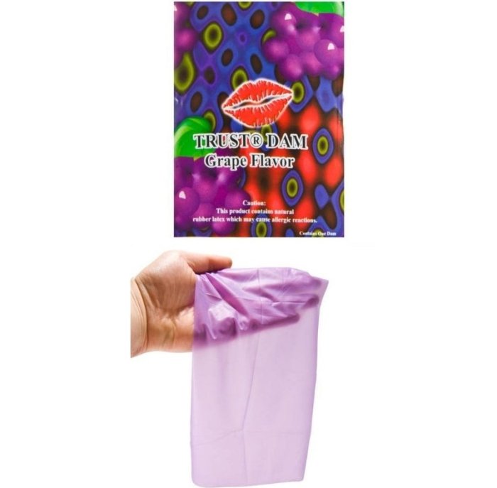 Prezervativ Oral pentru Femei EXS "Dental Dam" 1 Bucata - Struguri##