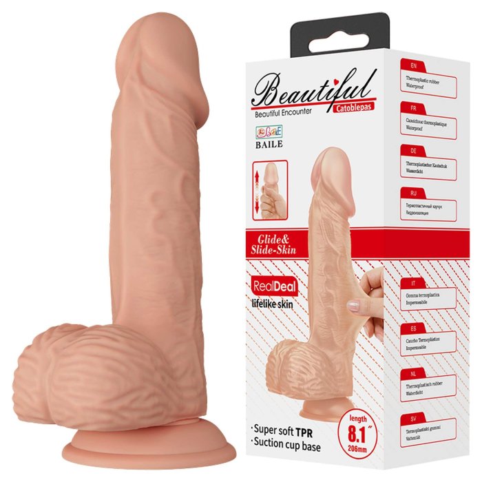 Dildo Realistic LifeLife Skin, Beautiful Encounter, [ 21 cm x 4,4 cm ] - vedere frontala