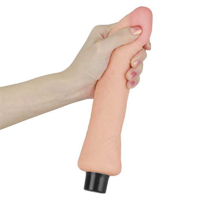 Vibrator Ultrarealistic Cyberskin, Real Softee, 10 Vibratii, [24 cm x 3,8 cm]#