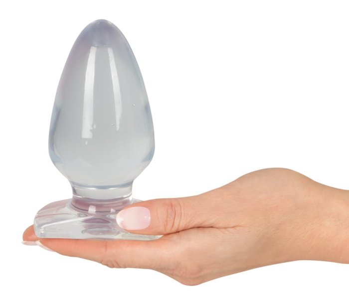 Dildo Anal Crystal Clear Big Plug - culoare si material