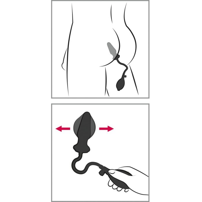 Dildo Anal Gonflabil You2Toys "Anal Expert" 13 cm - Negru - culoare si material