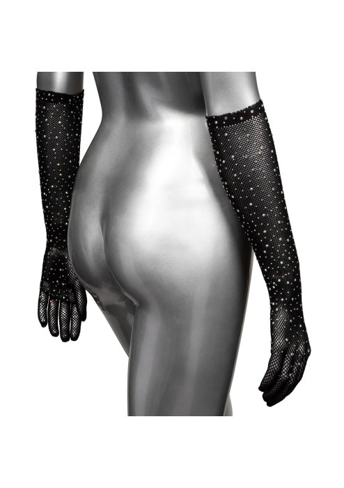 Manusi din Plasa cu strasuri Calexotics - Negru