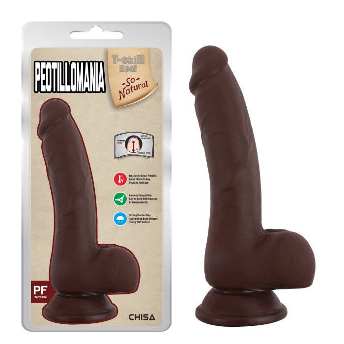 Dildo Natural Realistic Brown [ 19,5 cm x 3,5 cm ] - vedere frontala