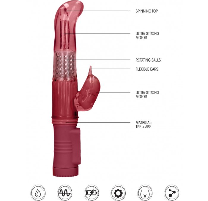 Vibrator Shots Toys »Delfin« 23 cm - Rosu