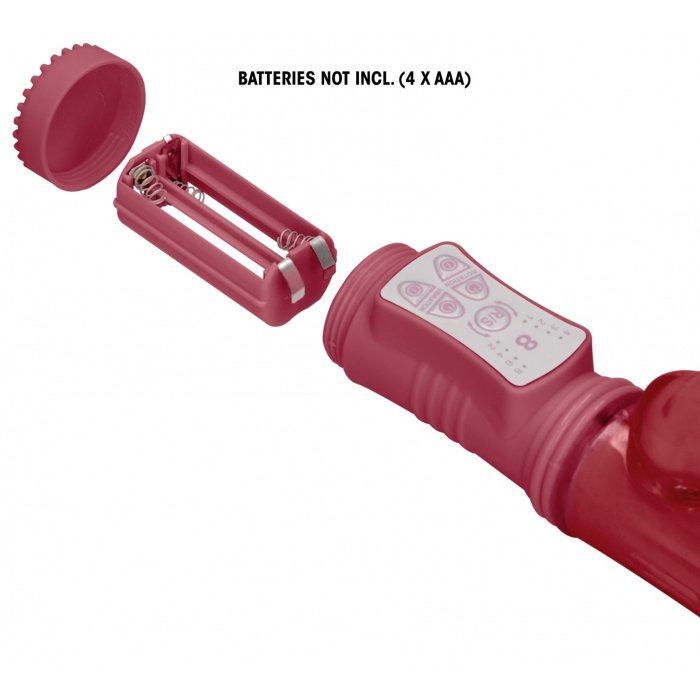 Vibrator Iepuras cu  Rotatii si Vibratii, Rosu - vedere laterala
