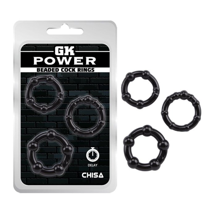 Set 3 inele Penis Get Lock Negre - detaliu design