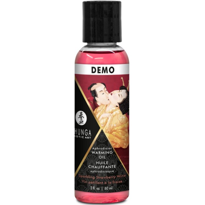 Ulei Masaj Shunga "Demo" 60 ml - Capsuni - vedere frontala