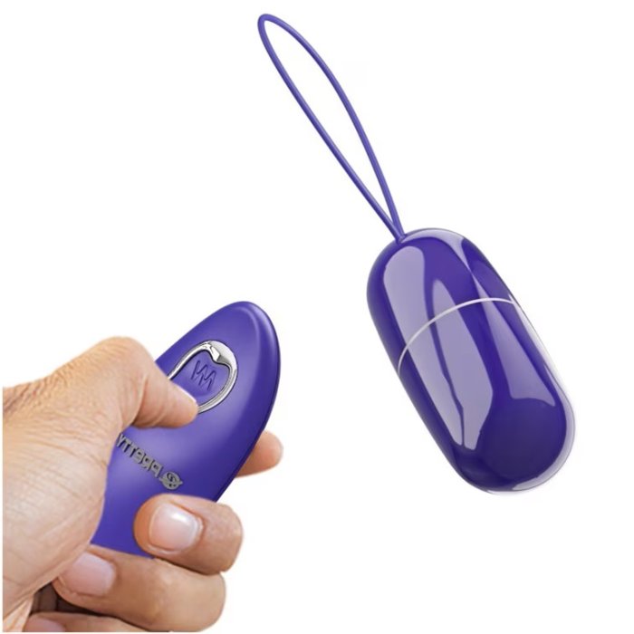 Pretty Love Arvin Youth, Ou Vibrator cu Telecomanda, 12 Trepte de Vibratie, Albastru Metalic, [ 8cm x 3cm ] - dimensiuni complete