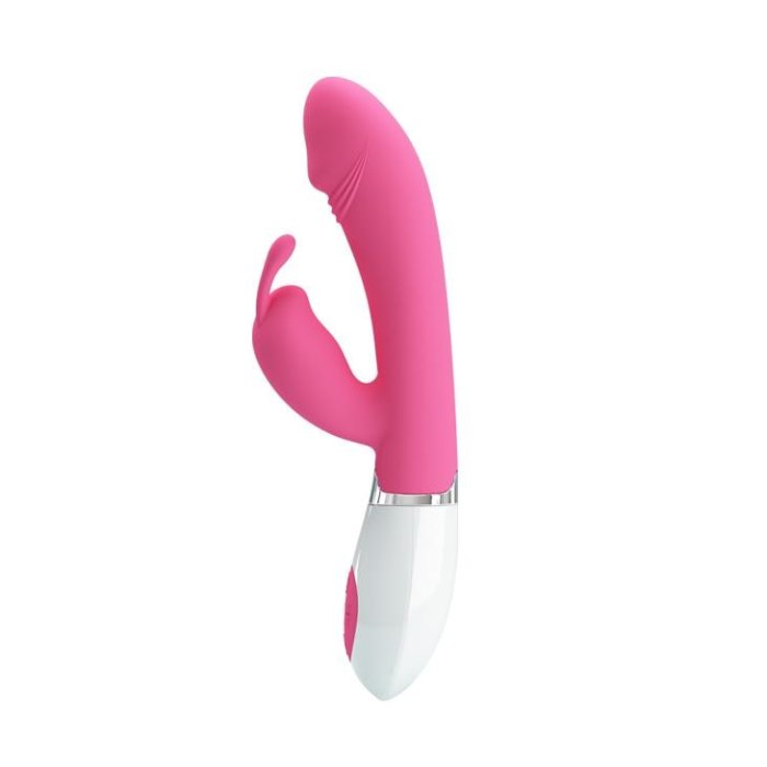 Vibrator iepuras Pretty Love, stimulare vaginala si clitoridiana, 30 vibratii, roz, [ 20,5 cm x 3,4 cm ]#