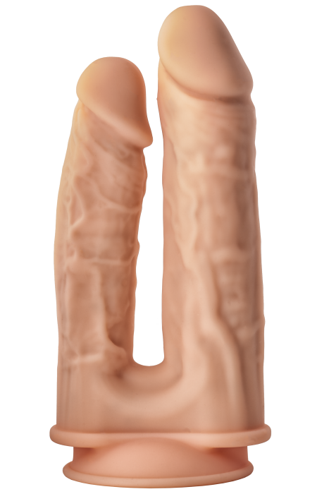 Dildo Dublu Dream Toys  "Real Love" 19,5 cm - Natural##