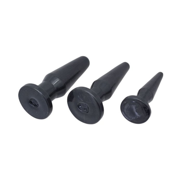 Set Jucarii anale, 3 Pluguri Anale, Negre, TPE#