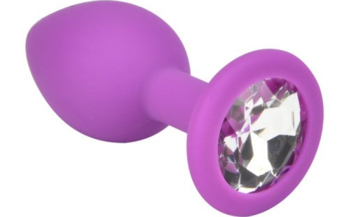 Plug Anal Loving Joy »Ewelled Silicone Butt Plug« 7,4 cm - Violet
