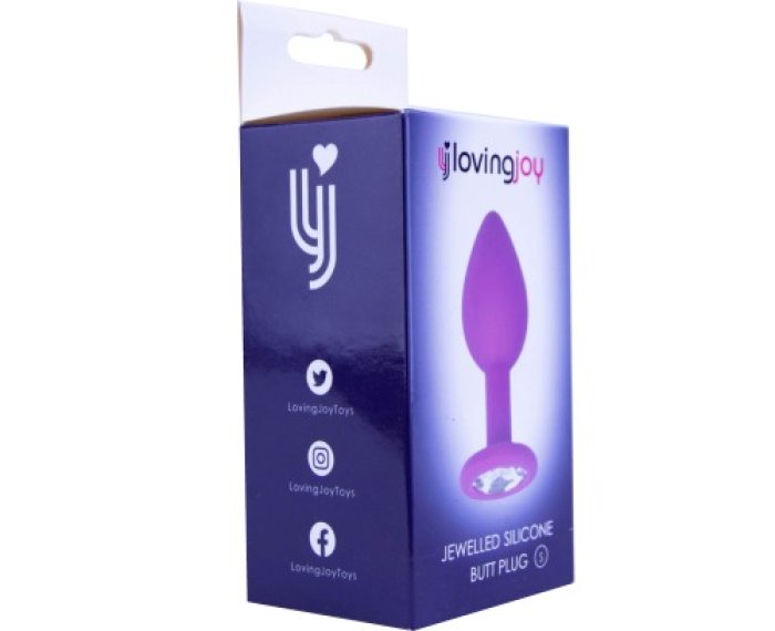 Plug Anal Loving Joy »Ewelled Silicone Butt Plug« 7,4 cm - Violet