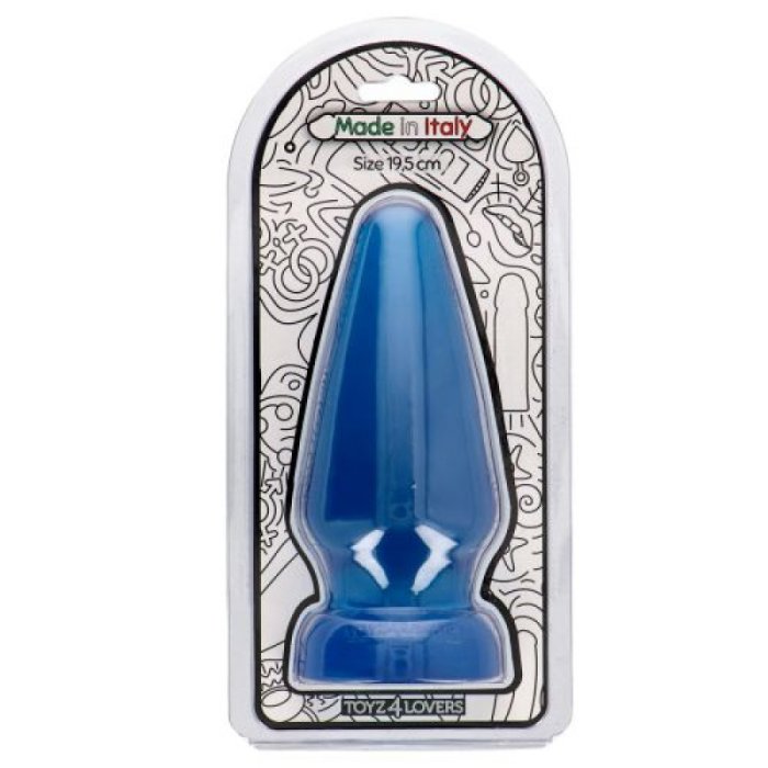Butt Anal XXL Toyz4Lovers "Adamo Transparent" 19,5 cm - Albastru - vedere spate
