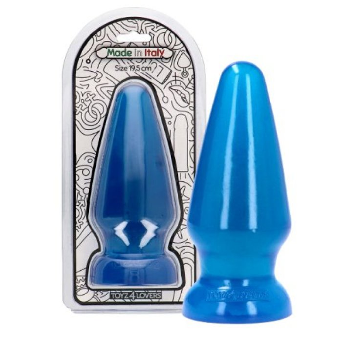 Butt Anal XXL Toyz4Lovers "Adamo Transparent" 19,5 cm - Albastru - vedere frontala