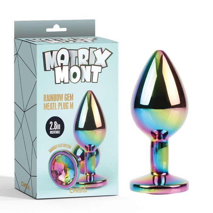 Plug anal Rainbow Gem M - vedere frontala