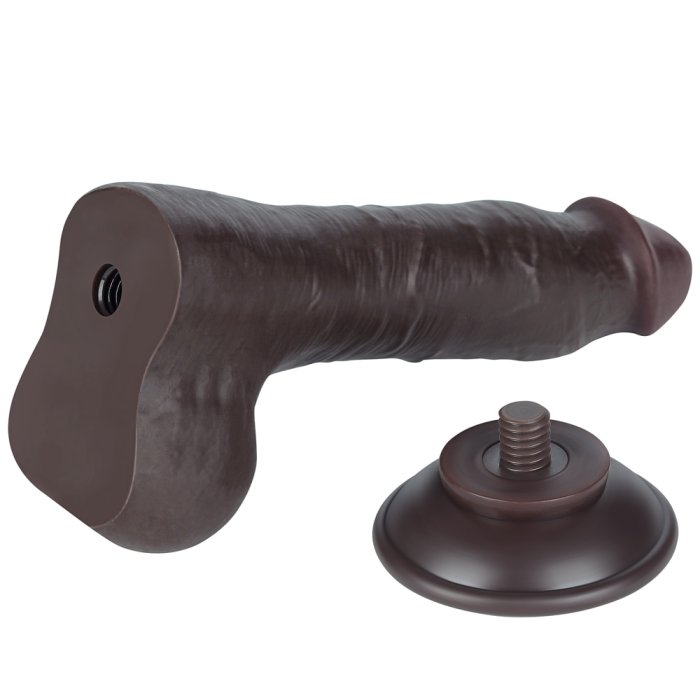 Dildo Negru Realistic, Dubla Densitate, Sliding Skin, 8» [ 20,5cm x 3,9cm ]« - vedere 12