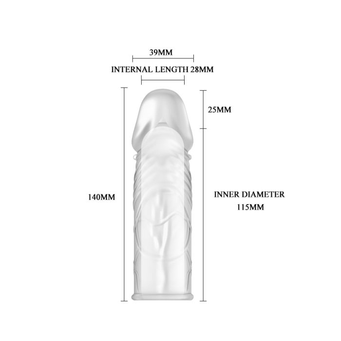 Prelungitor Penis Lybaile »Penis Sleeve« 14 cm - detaliu finisaj