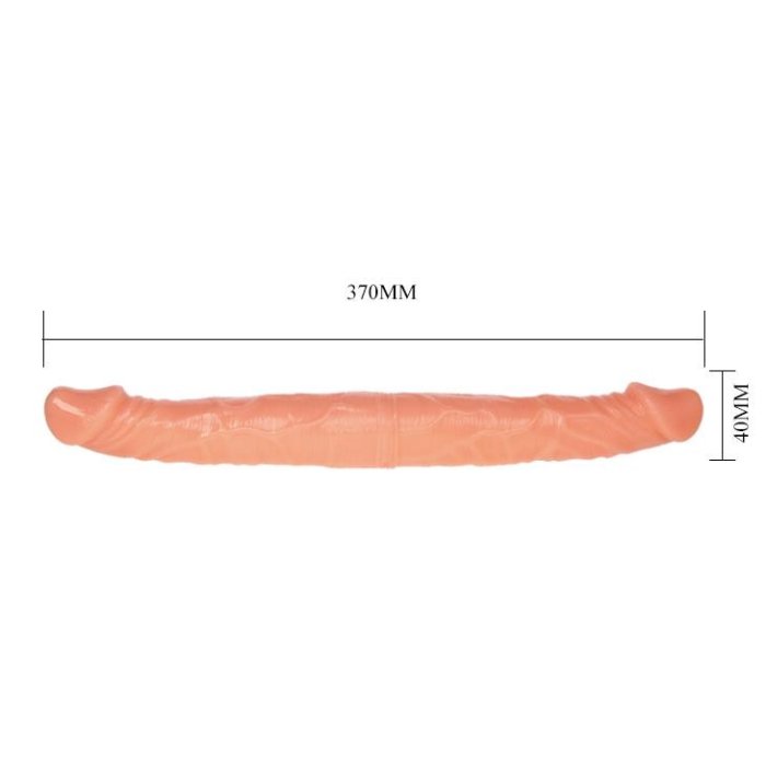 Dildo Dublu Lybaile "Double Dong 14" 39 cm - Natural - vedere laterala
