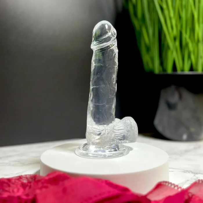 Dildo Transparent Realrock "Cristal Clear Dildo" 17 cm - vedere spate
