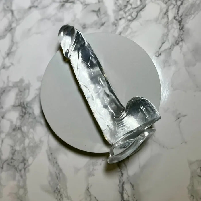 Dildo Transparent Realrock "Cristal Clear Dildo" 17 cm - accesorii incluse