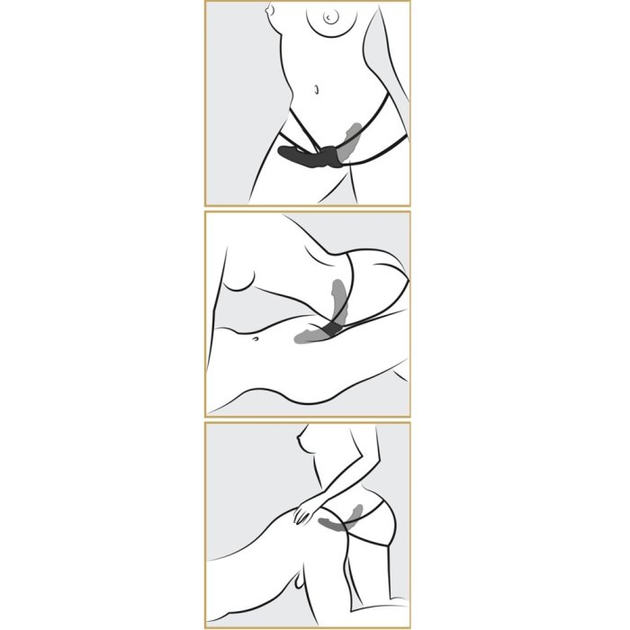 Vibrator Dublu Strapon Negru - detaliu design