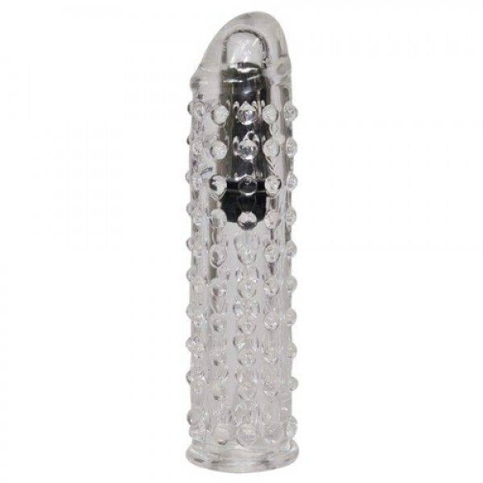 Set Prelungitor Penis cu Striatii Stimulatoare si Vibrator Glont "Seven Creations" 17 cm - culoare si material