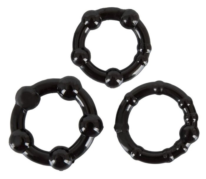 Set 3 Inele Penis Negre - detaliu design