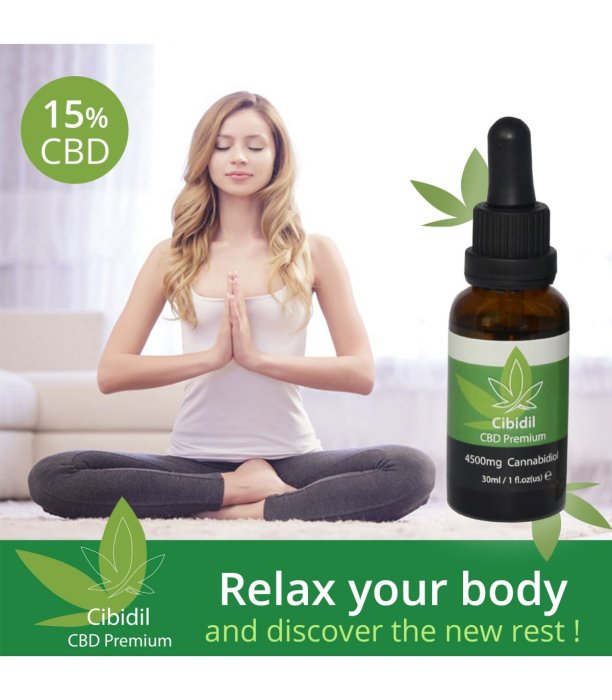 Cibidil Relaxing CBD Oil, concentratie 15%, 30ml, 4500 mg Cannabidiol