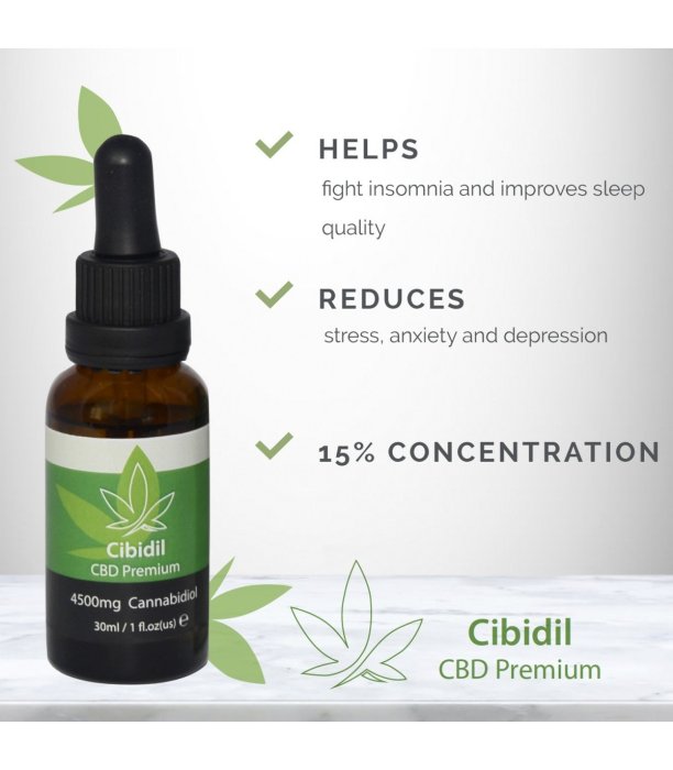Cibidil Relaxing CBD Oil, concentratie 15%, 30ml, 4500 mg Cannabidiol