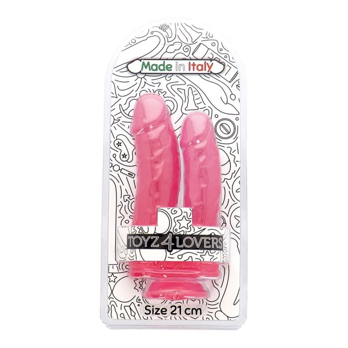 Dildo Dublu Toyz4Lovers "Romolo and Remo" 21 cm - Roz
