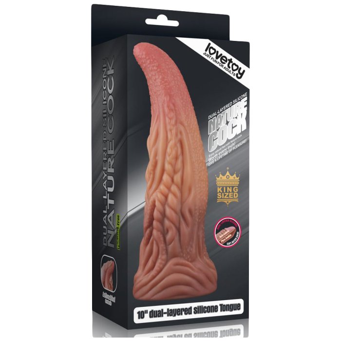 10" Dual Layered Silicone Platinum Silicone Dildo  [ 25 x 7,5 cm ] - accesorii incluse