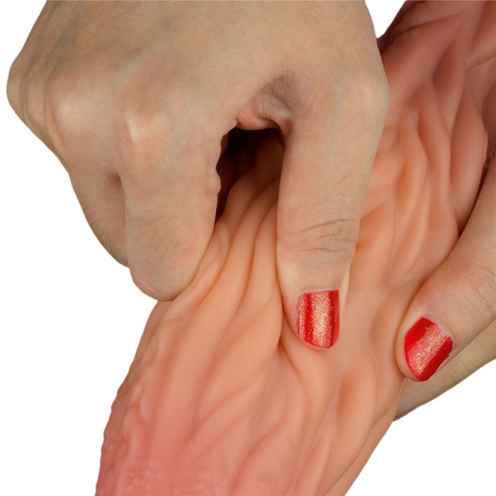 10" Dual Layered Silicone Platinum Silicone Dildo  [ 25 x 7,5 cm ] - vedere laterala