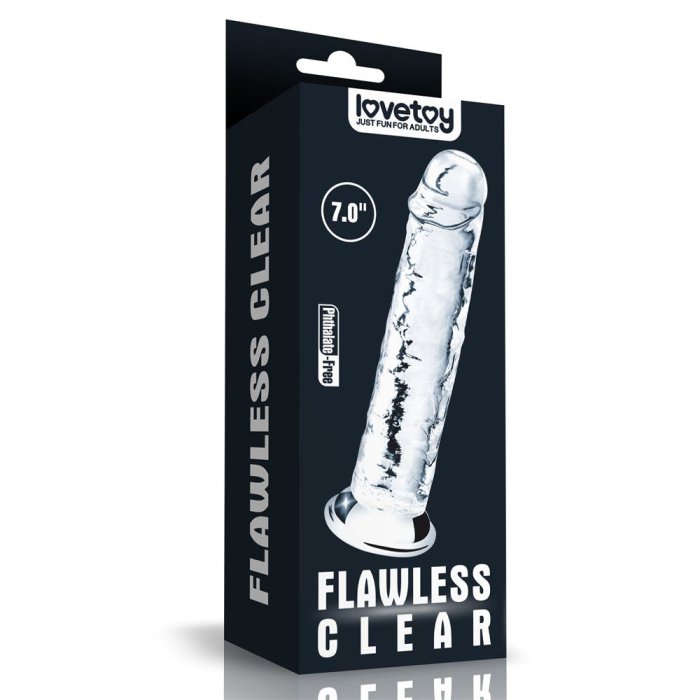 Dildo Jelly Lovetoy "Flawless Clear" 18 cm - accesorii incluse