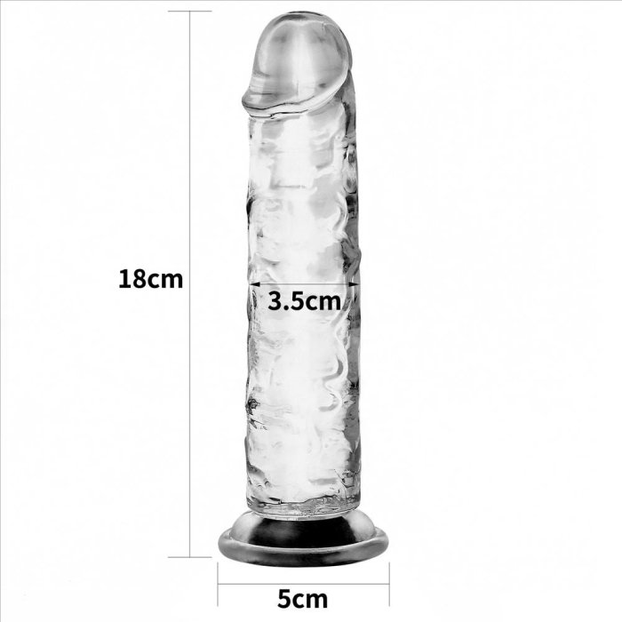 Dildo Jelly Lovetoy "Flawless Clear" 18 cm - detaliu design