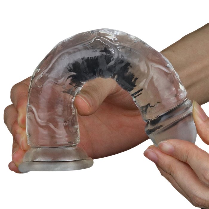 Dildo Jelly Lovetoy "Flawless Clear" 18 cm - vedere laterala
