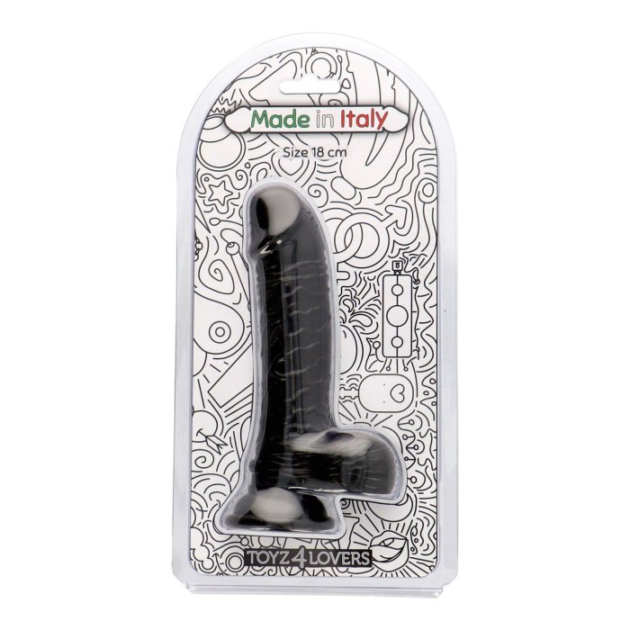 Dildo cu scrot Toyz4Lovers "Michelangelo" 16,5 cm - Negru - vedere spate
