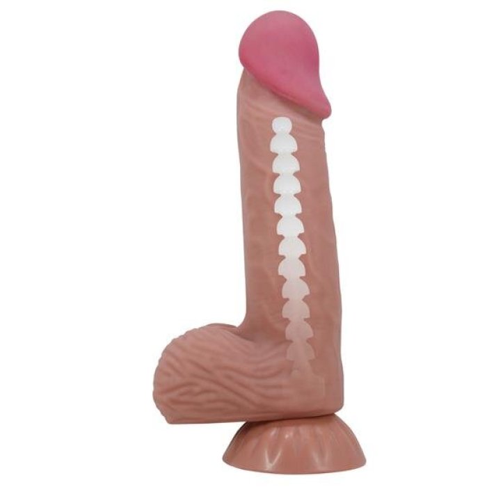 Dildo Realistic cu Ventuza, vene proeminente, material TPR, tip Sliding Skin, TPE, 21 cm - detaliu design