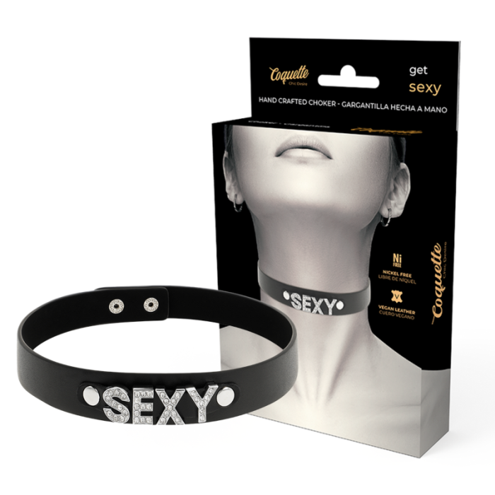 Chocker  Coquette "Sexy" - Negru